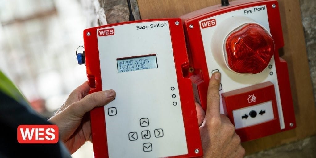vWES Remote Fire Alarm System mounted in totton