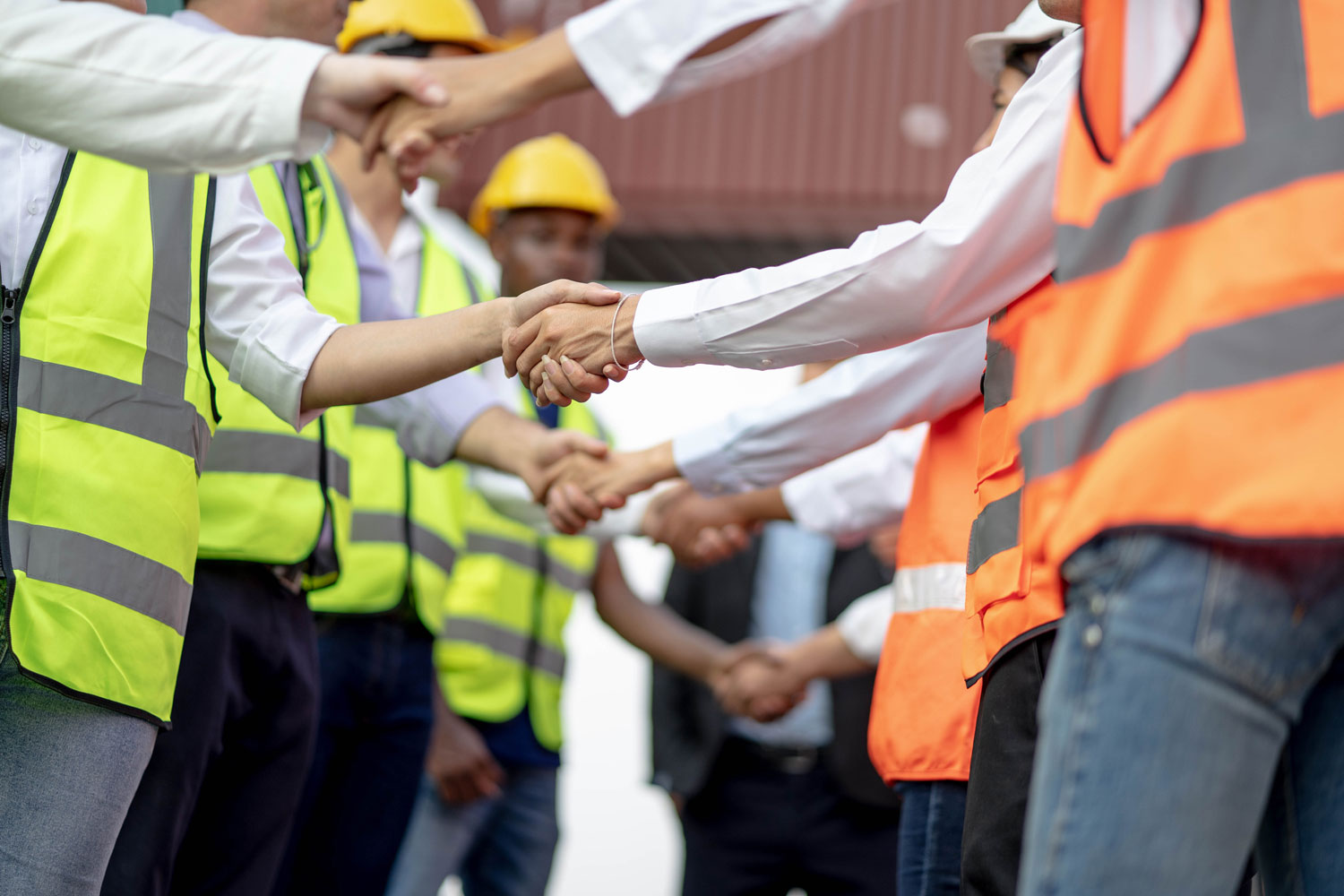 Construction Worker Shaking Hands