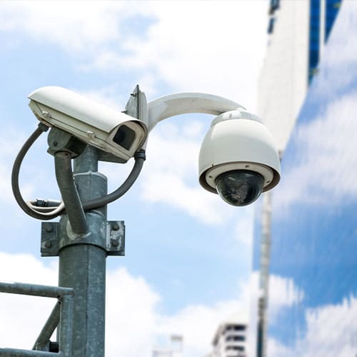 CCTV Cameras mounted to a pole