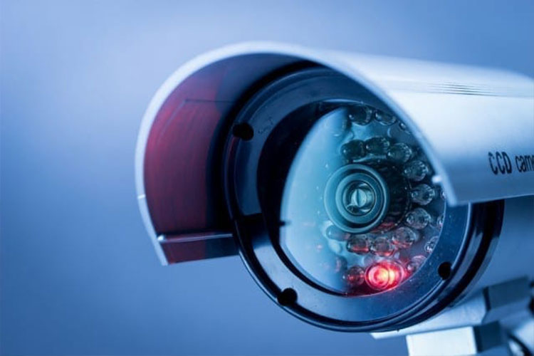 Close up of CCTV camera lense