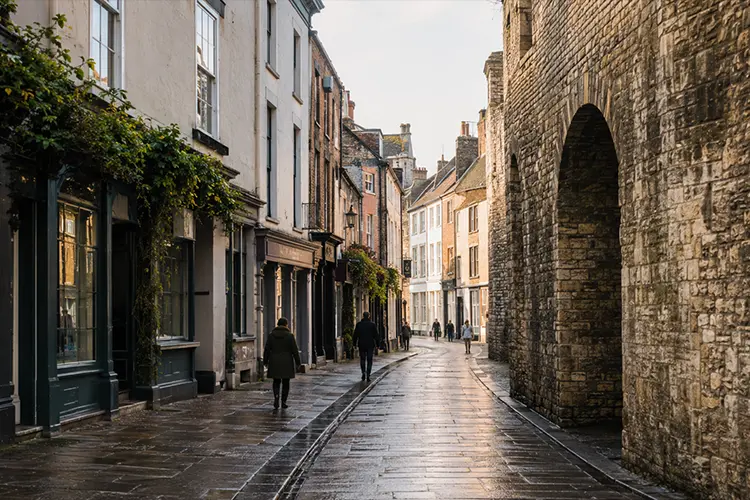 Historic Georgian street within the Roman walls of Chichester, West Sussex