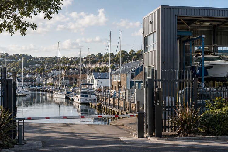 Marina and secured boatyard premises on the waterfront at Gosport, Hampshire